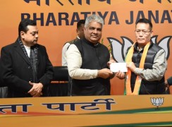 दिल्ली में भाजपा में शामिल हुए मणिपुर के खेल मंत्री और एनपीपी नेता लेतपाओ हाओकिप
